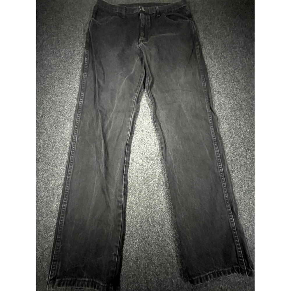 Rustler Jeans Men 36x34 Black Dark Wash Cotton Regular Fit Mid Rise Straight